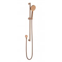 Round Brushed Copper Sliding Rail Shower Set